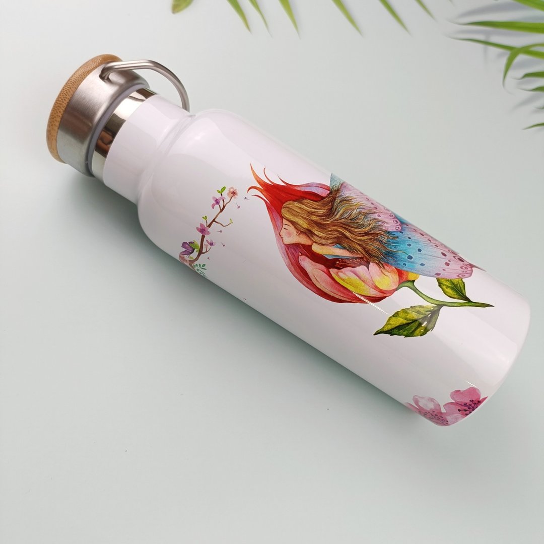 不锈钢竹盖保温瓶-才德女子 - 保温瓶/保温杯 - 不锈钢 粉红色