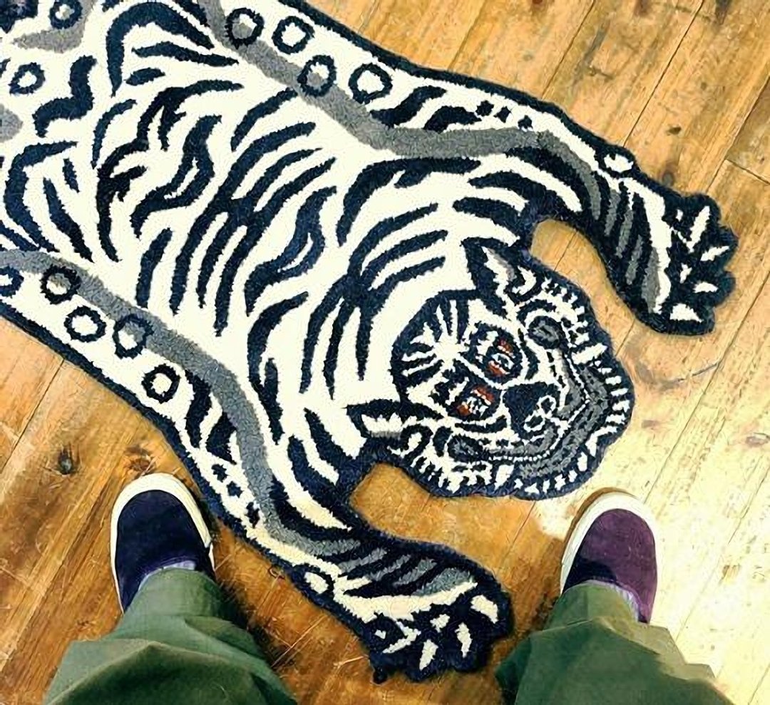 Detail White Tibetan Tiger Rug限定西藏白虎毯 - 地垫/地毯 - 其他材质 白色