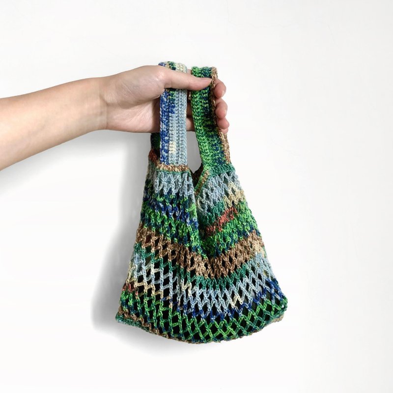 洞洞背心袋 _ 干草堆 - 手提包/手提袋 - 羊毛 绿色