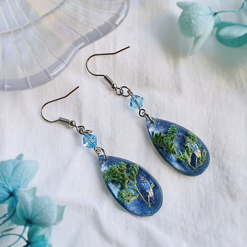 【卡斯比亚】医疗钢耳勾 | 花艺 | 树脂 | 水晶 | 耳夹 | 耳环 - 耳环/耳夹 - 植物．花 