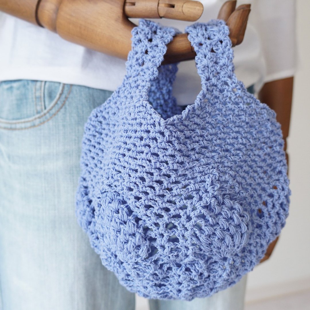 Ba-ba handmade Openwork knitting multi bag No.MB16 - 手提包/手提袋 - 其他材质 紫色