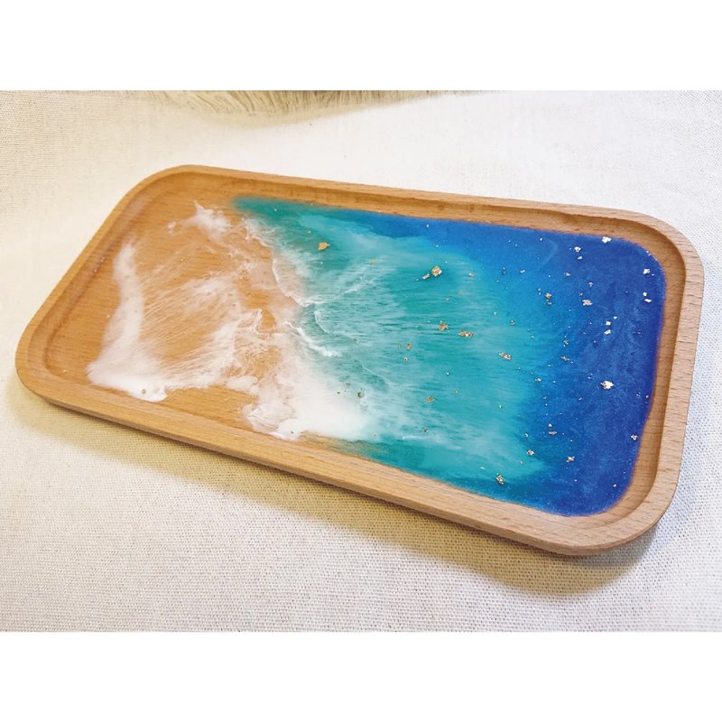 星辰海:海浪实木托盘/环氧树脂托盘 - 摆饰 - 树脂 蓝色