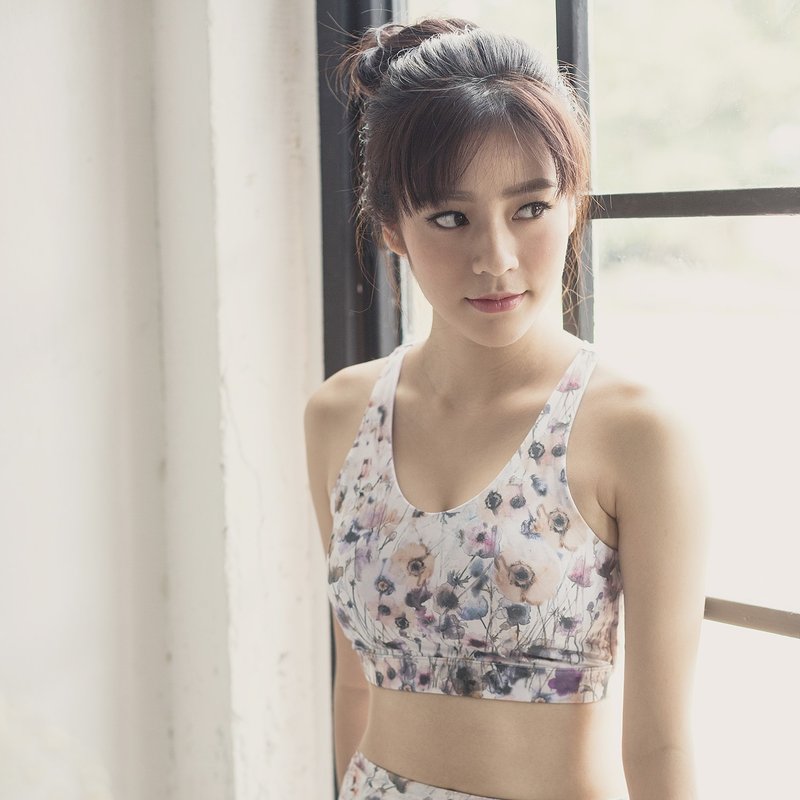 Crop Twist 水滴设计运动内衣-薰衣草色 - 女装运动内衣 - 聚酯纤维 紫色