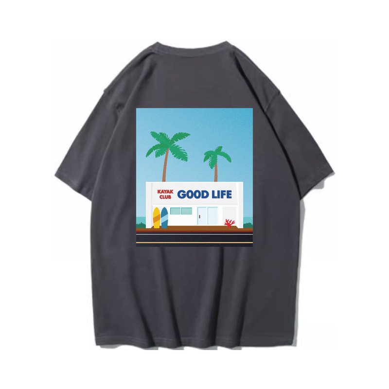 KAYAK CLUB 冲縄県恩纳村 中性短袖T恤 8色男女同款 钓鱼俱乐部 - 男装上衣/T 恤 - 棉．麻 灰色