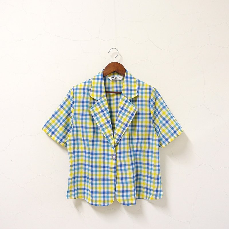 │Slowly│ 缤纷格纹/古着薄外套 │vintage.复古.文艺 - 女装休闲/机能外套 - 聚酯纤维 多色