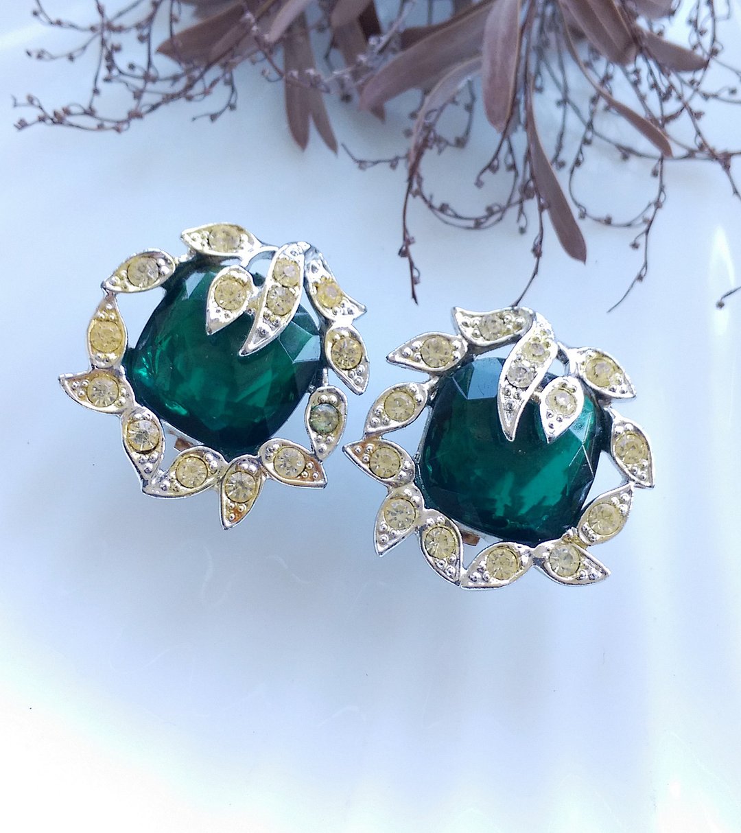 Vintage Jewelry  西洋古董饰品 SARAH COV Holiday lce 夹式耳环 - 耳环/耳夹 - 其他材质 金色