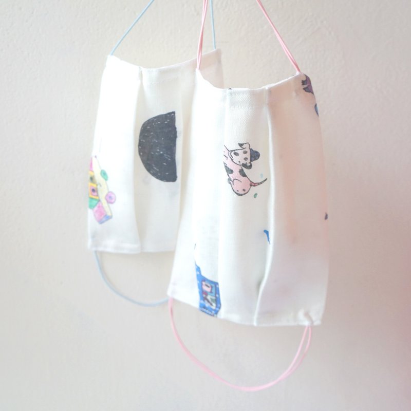 Yinke印花布料口罩 可替换耗材版型 -100%亚麻款 - 口罩 - 棉．麻 多色