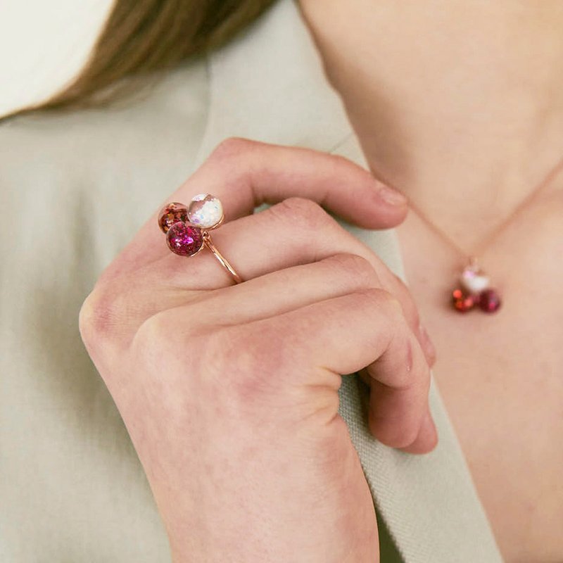 Colorful Snowball Pinwheel Ring - 戒指 - 玻璃 