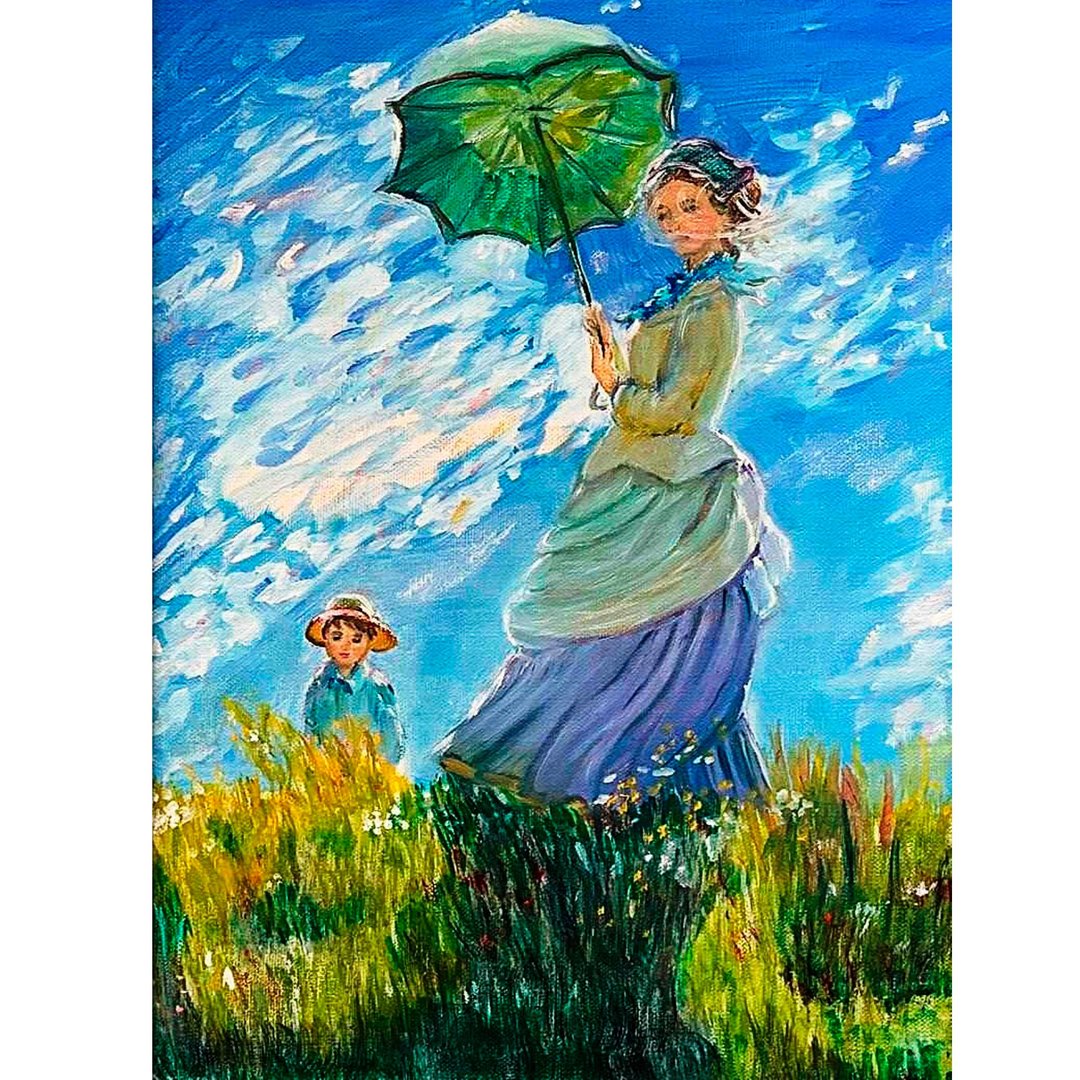 Wildflowers Fields Oil by Monet Painting Flowers Original Art Artwork Canvas Art - 海报/装饰画/版画 - 颜料 多色
