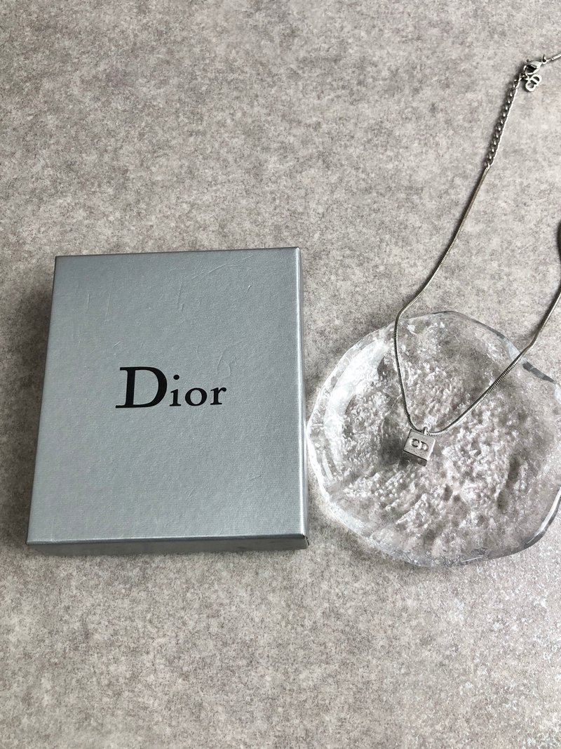 【日本直送，品牌二手包装】Christian Dior 项链银CD 立方体 复古 旧款 aurwmg - 项链 - 其他材质 银色
