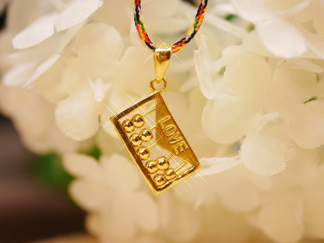 黄金坠子-金算盘坠子-5G工艺纯金坠子 - 项链 - 24k 金 金色