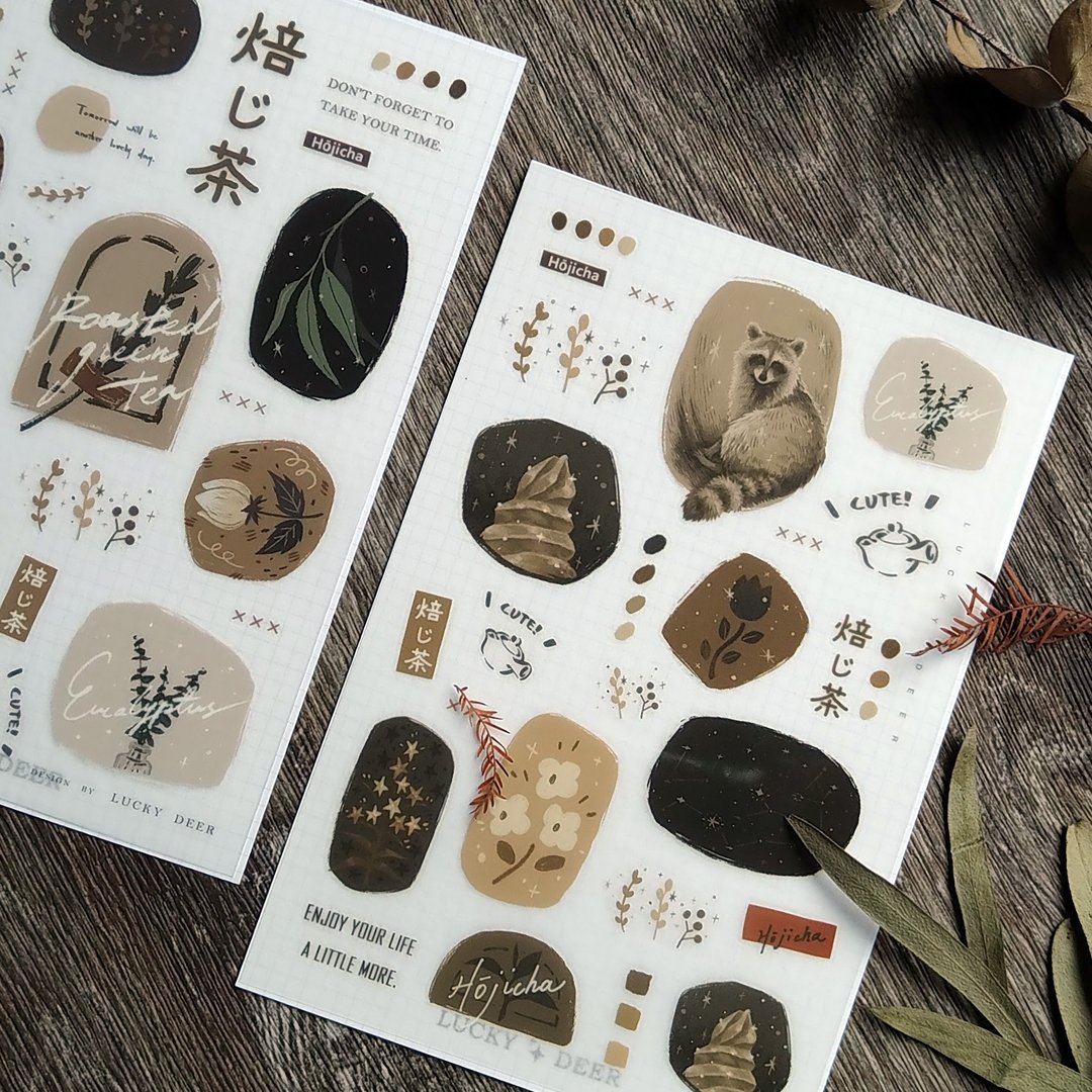 转印贴纸 // 那些焙茶色的梦 ( 2入 ) - 贴纸 - 塑料 卡其色