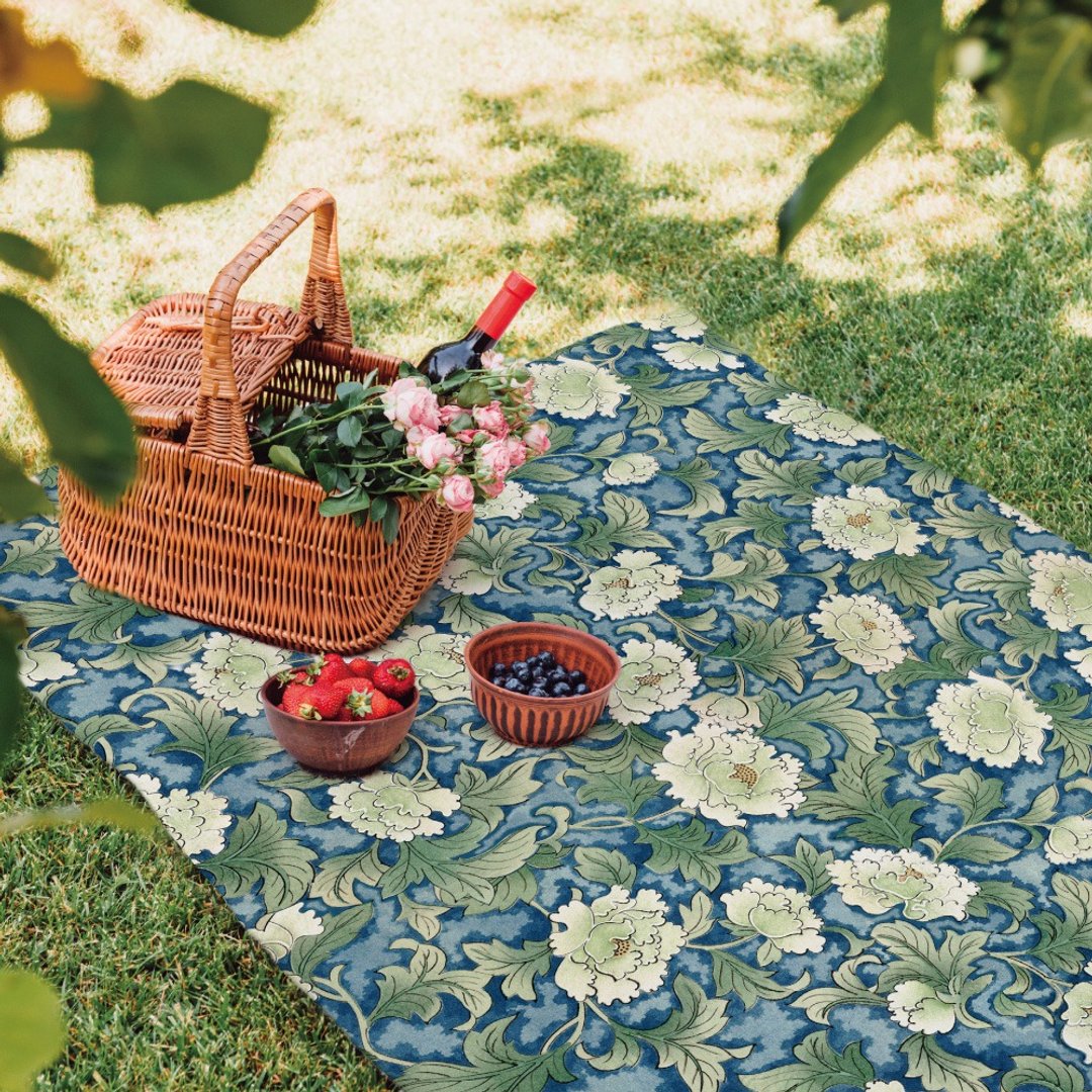 【Made in Japan】 Harokka x irohana | botan karakusa Picnic Mat - 野餐垫 - 防水材质 绿色
