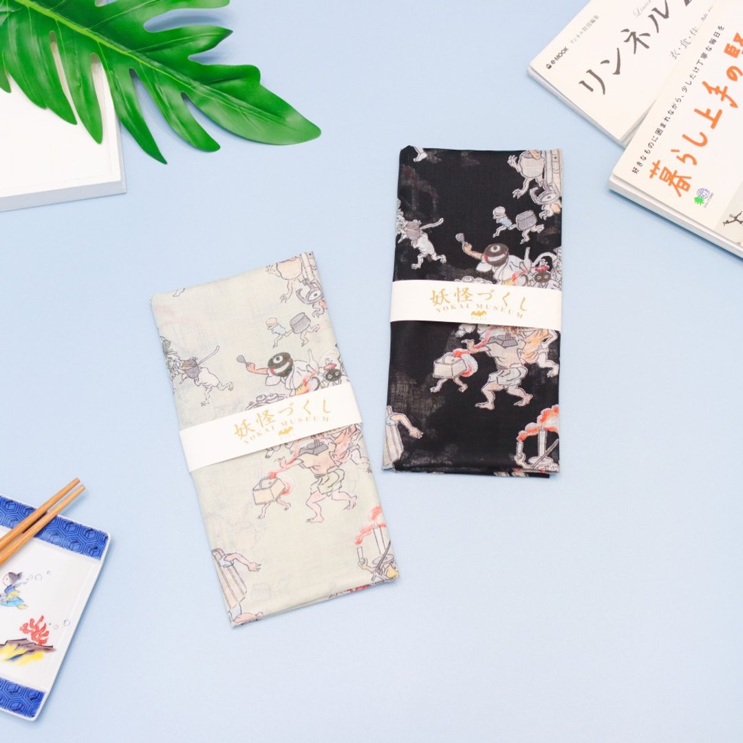 京都手帕-妖怪-百鬼夜行 - 手帕/方巾 - 棉 