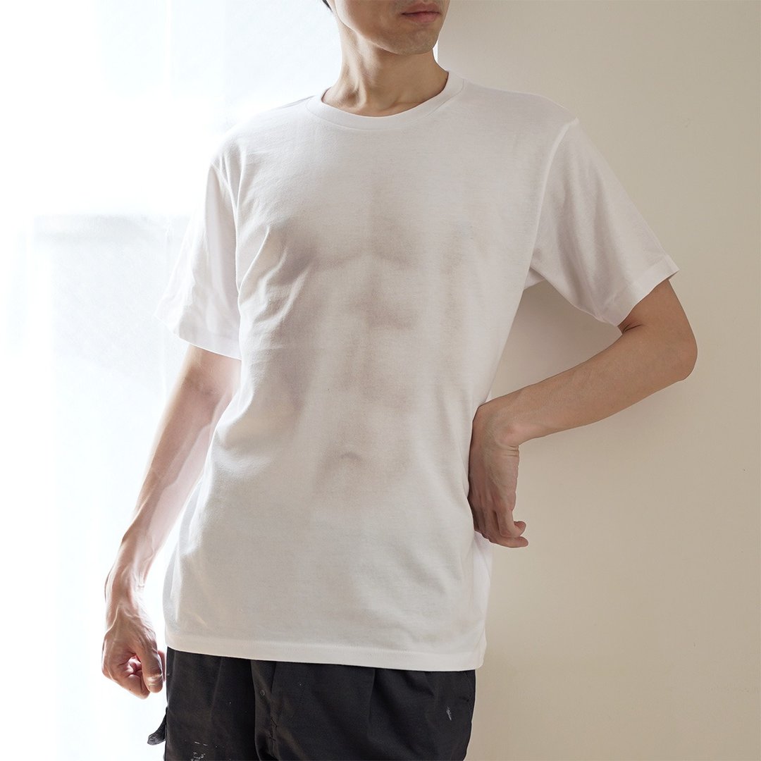 Faint Muscle Mousou Mapping T-shirt - 女装 T 恤 - 棉 白色