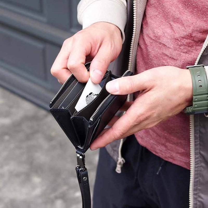 日本雅痞轻巧L拉链牛皮短夹/卡片零钱包Made in Japan by CIE - 皮夹/钱包 - 真皮 