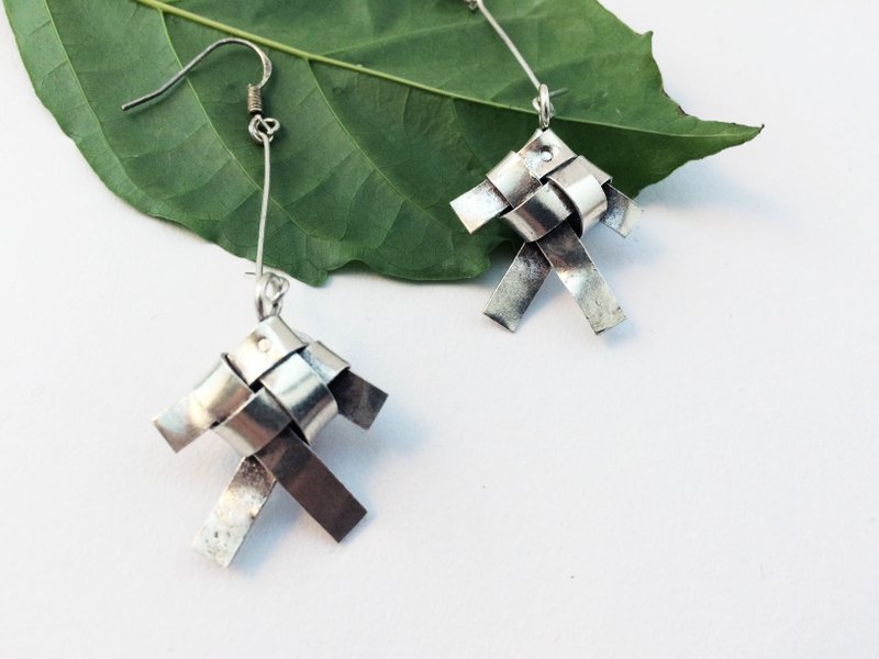 SALE 50% Tribal Dangle earrings, silver earrings, designer earrings, Handcrafted jewelry tribal, steriling silver 925 jewelry - 耳环/耳夹 - 其他材质 