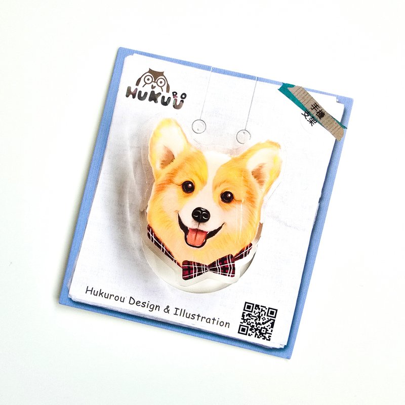 | 手绘插画 | 气垫手机支架-柯基宝宝 - 手机座/防尘塞 - 塑料 