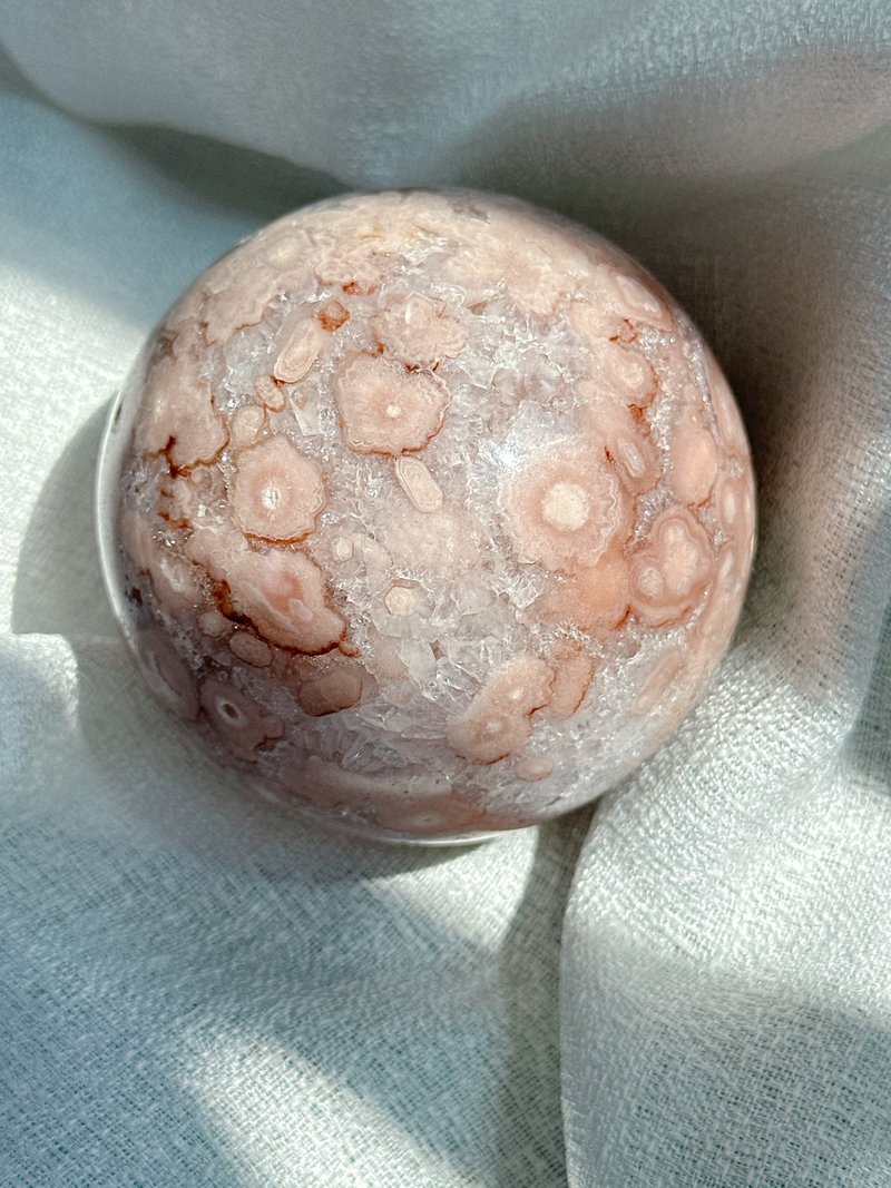 花自盛开 爆彩粉红樱花玛瑙球 - 摆饰 - 水晶 粉红色