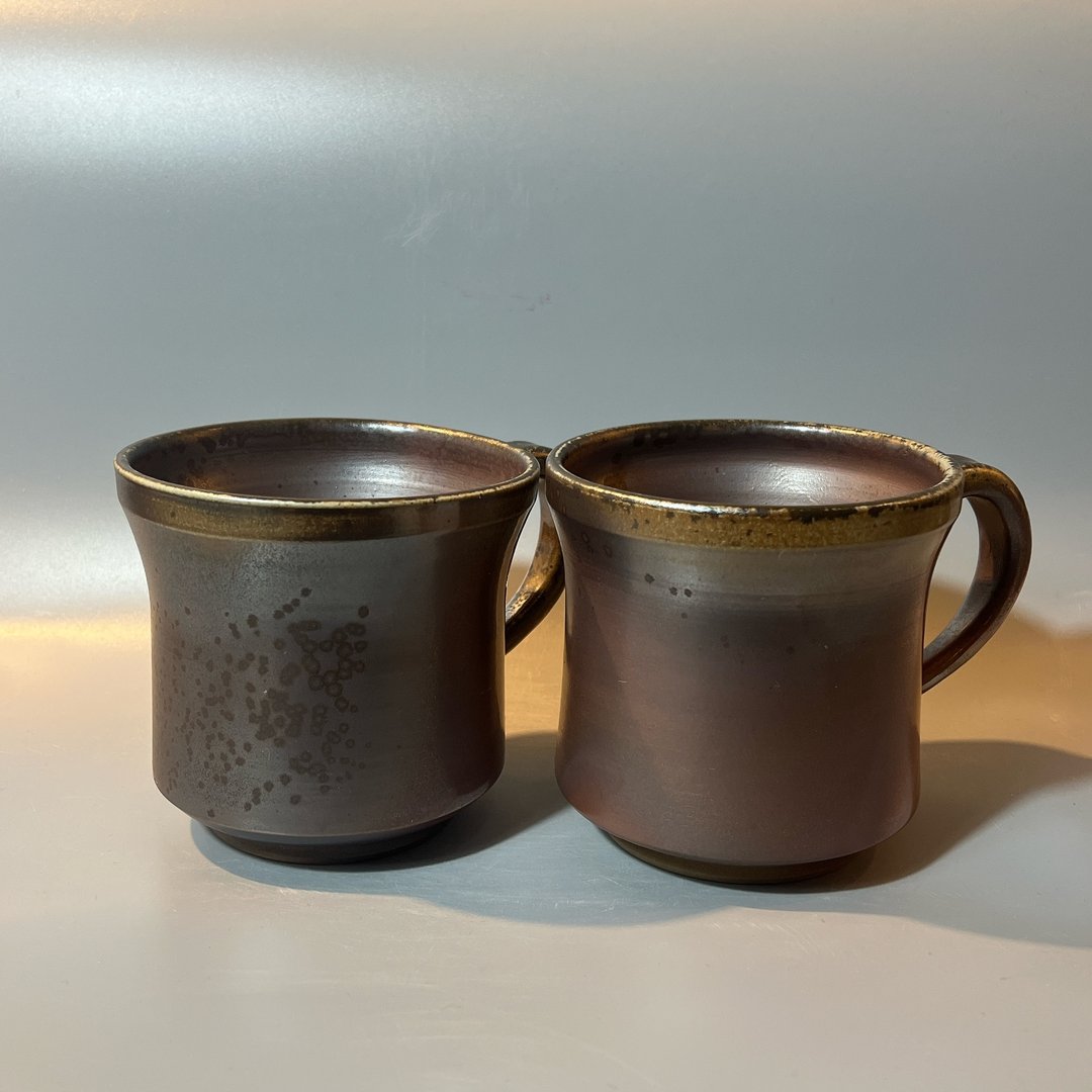 柴烧马克对杯 / 一组两件 / 小平凡手作 - 茶具/茶杯 - 陶 