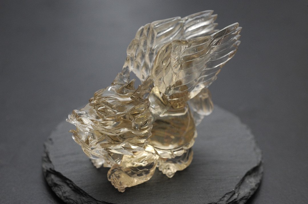 黄水晶飞天龙龟  矿石/水晶/灵修/开运/招财/破煞/防小人(收藏品) - 摆饰 - 水晶 