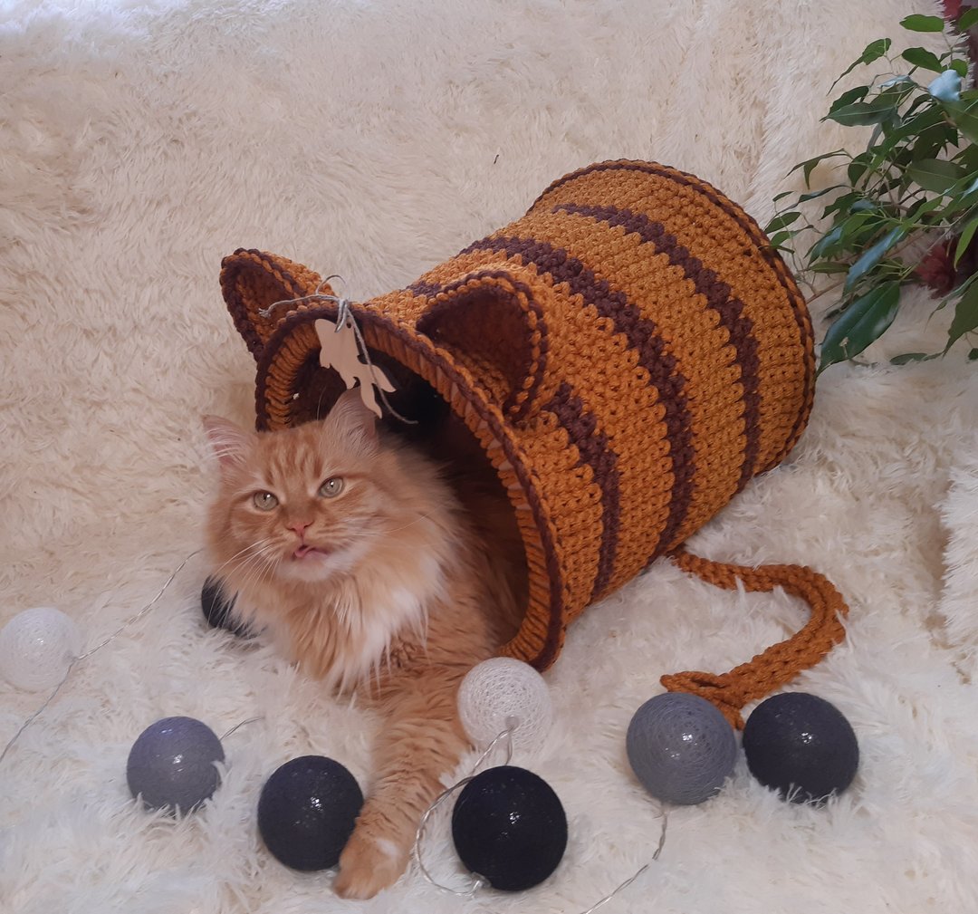 猫隧道 老虎 宠物屋 宠物沙发 猫洞 - 抓板/跳台 - 聚酯纤维 