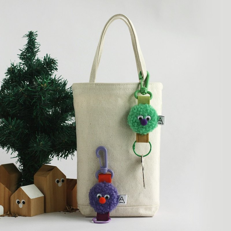 甜甜派毛毛怪挂饰钥匙圈/紫/绿 - 钥匙链/钥匙包 - 其他材质 紫色