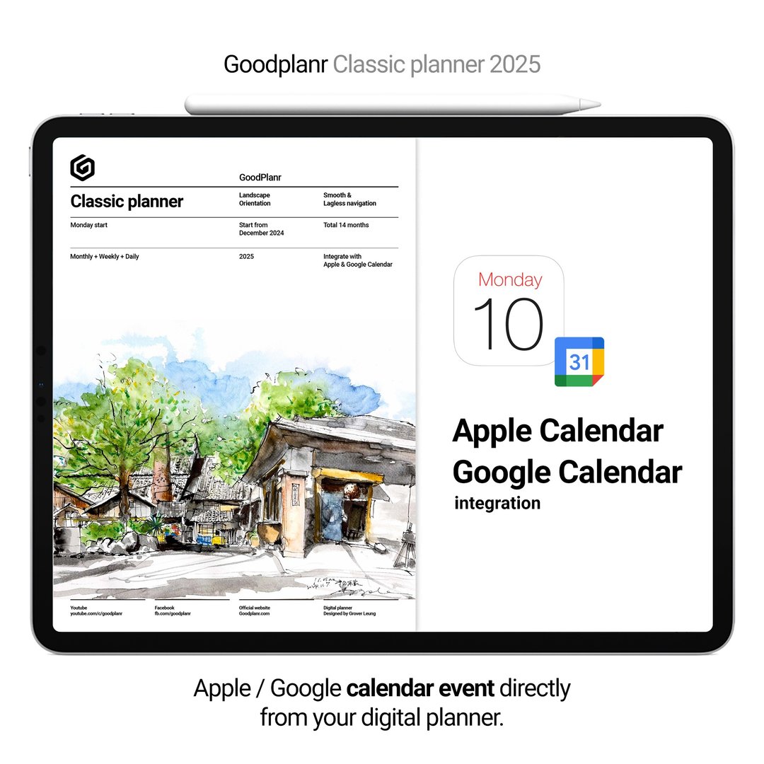 2025 电子手帐 Goodplanr Classic Digital Planner Monday Start - 其他数码商品 - 其他材质 