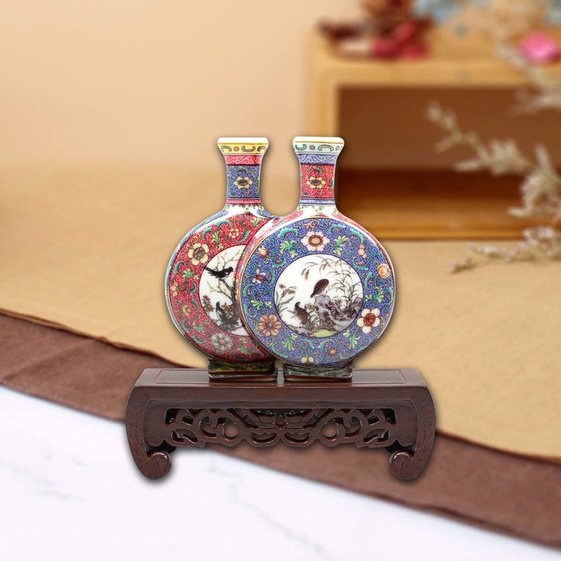 迷你瓷器 珐琅双连扁壶 - 摆饰 - 瓷 