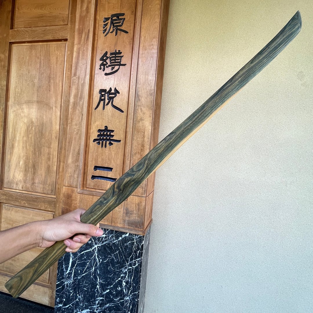 我贩剑　妖刀　青迫　95厘米长　艺术木刀木剑Katana　绿檀　魔剑 - 摆饰 - 木头 绿色