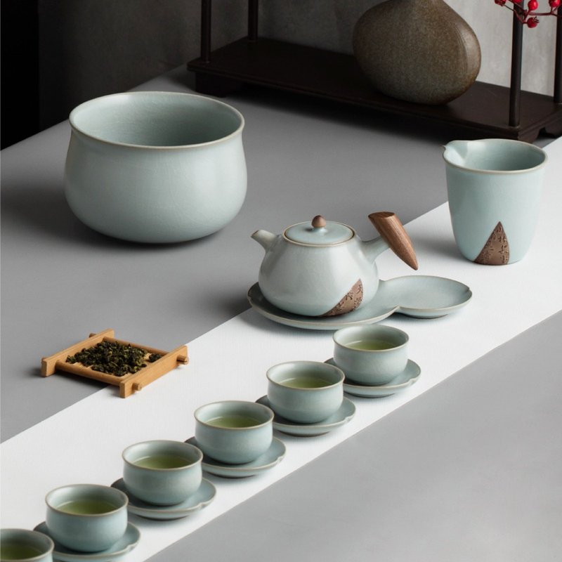 【陆宝LOHAS】汝窑入木三分九件式/茶礼 - 茶具/茶杯 - 陶 蓝色