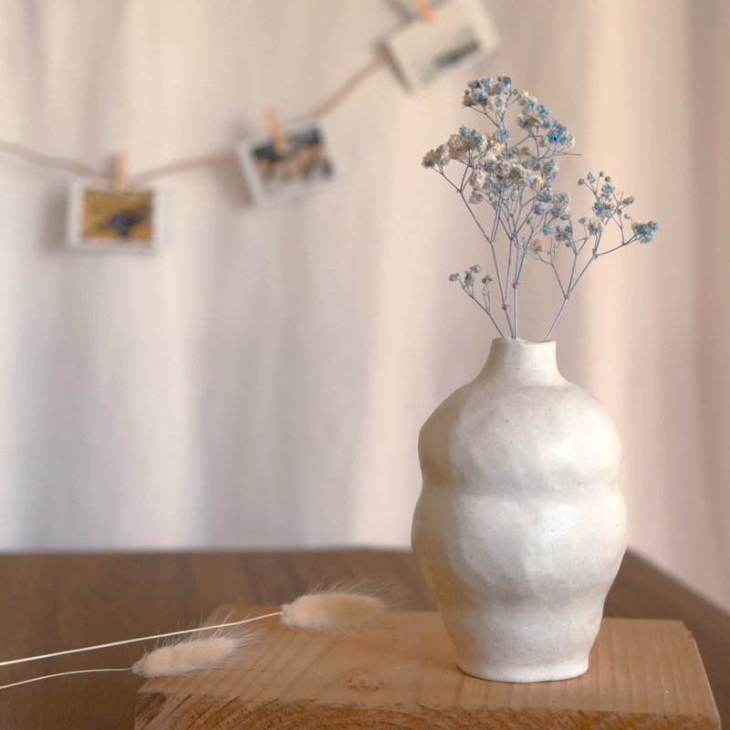 手捏陶器/花瓶/摆件 - 花瓶/陶器 - 陶 白色