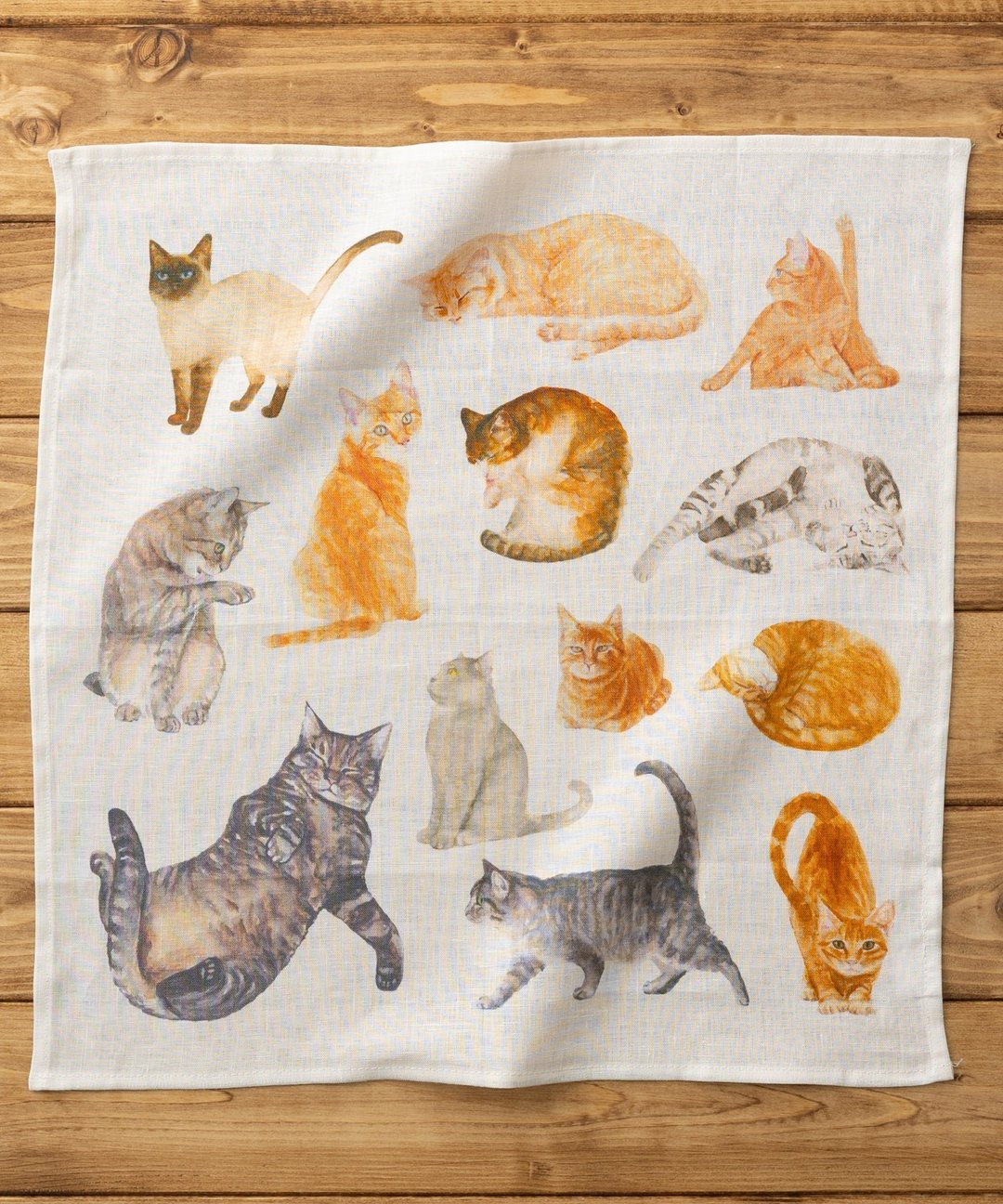 大号麻手帕猫狗43×43cm 1.Cats-A - 其他 - 其他材质 白色