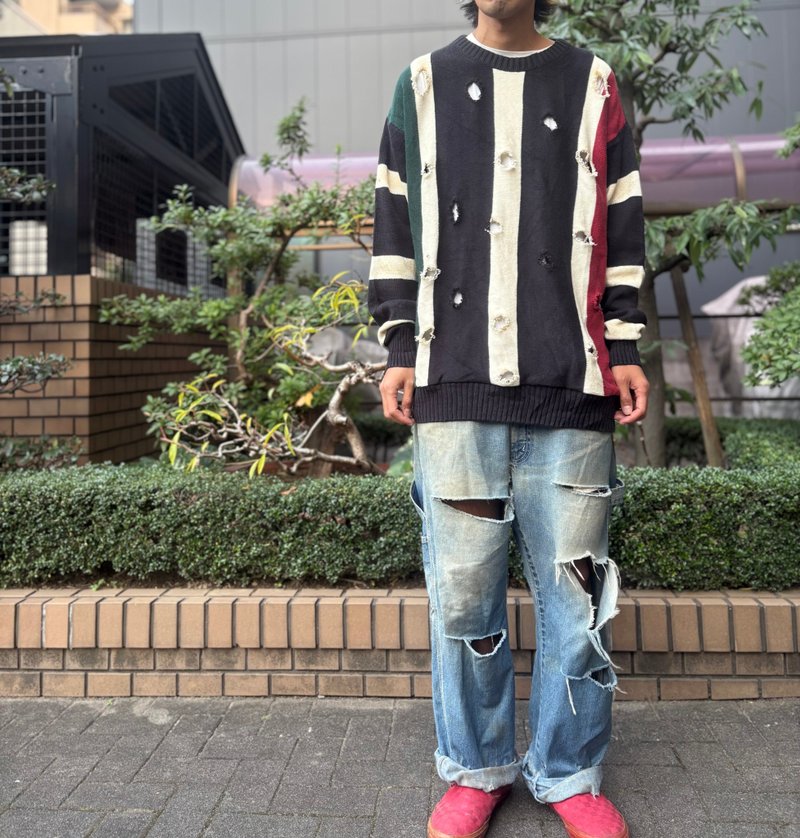 破损针织衫 - 女装针织衫/毛衣 - 棉．麻 