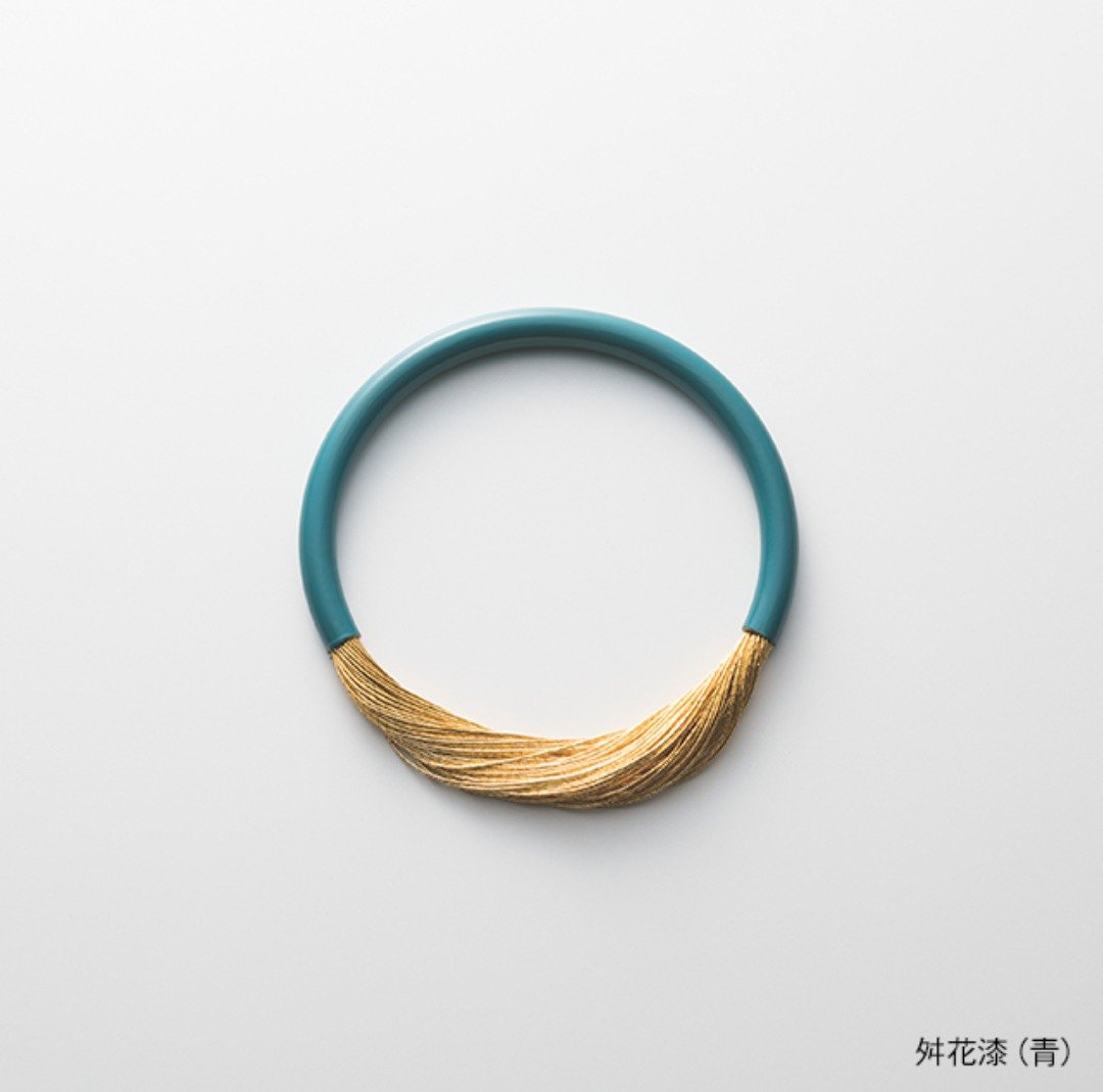 【丝 TABANE】和纸金线手镯/ 手环/ 京都礼品 - 手链/手环 - 其他金属 金色