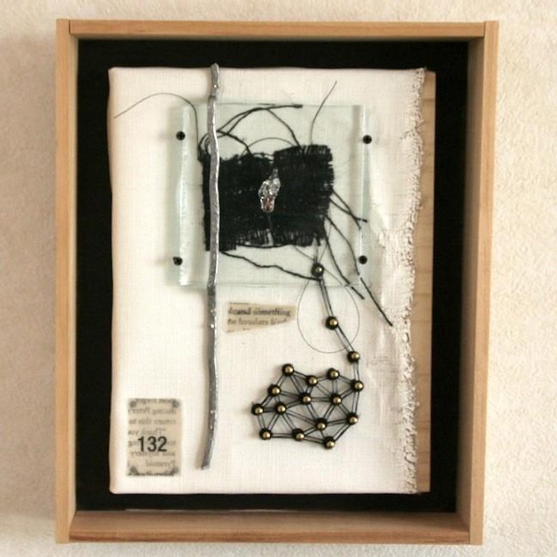 "And Something" mixed media work - 海报/装饰画/版画 - 玻璃 白色