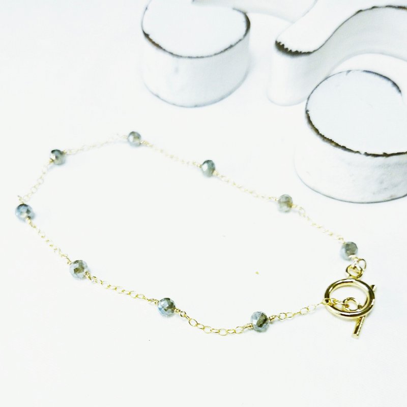 14kgf * labradorite station bracelet - 手链/手环 - 宝石 灰色