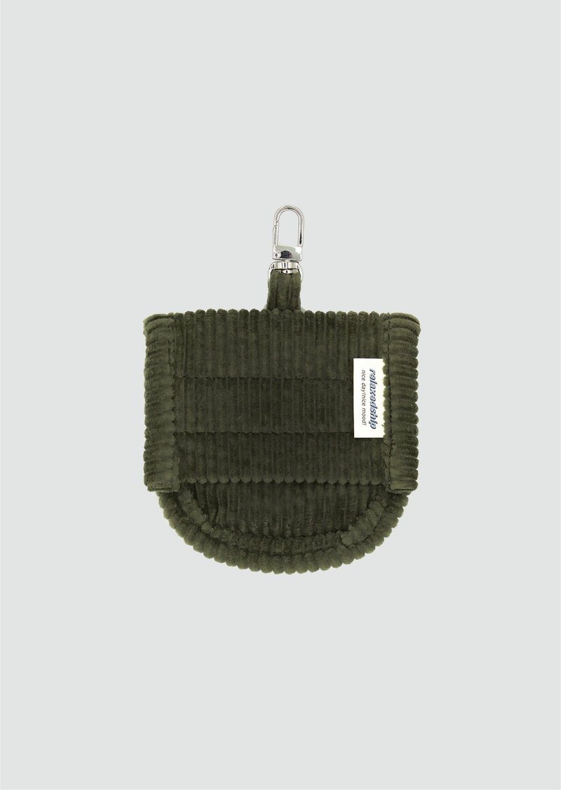 翻盖多用途小袋-墨绿色 - 零钱包 - 棉．麻 绿色