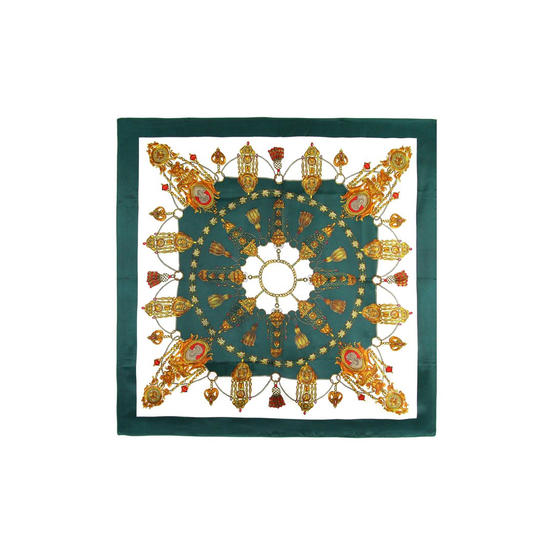 Back to Green - 古典丝巾 深绿吊坠 /vintage scarfs - 丝巾 - 丝．绢 