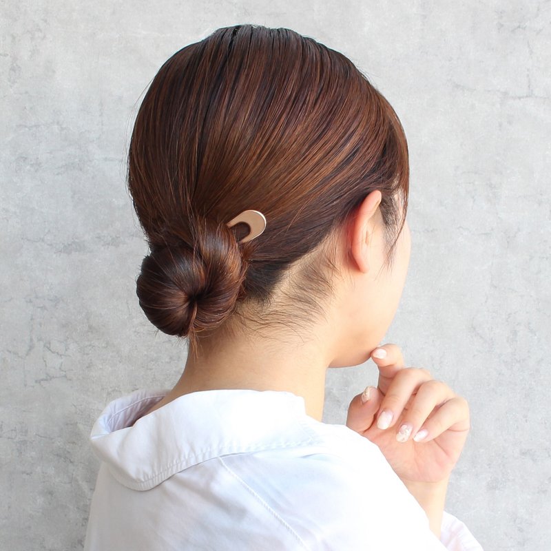 KANZASHI Hair pin 【canon / Pinkgold】 - 发饰 - 其他金属 粉红色