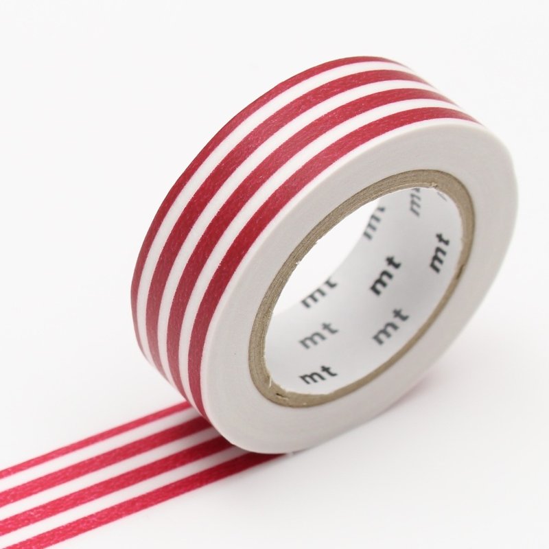 mt 和纸胶带 Deco【横条纹-草莓红 (MT01D382)】2017SS - 纸胶带 - 纸 红色