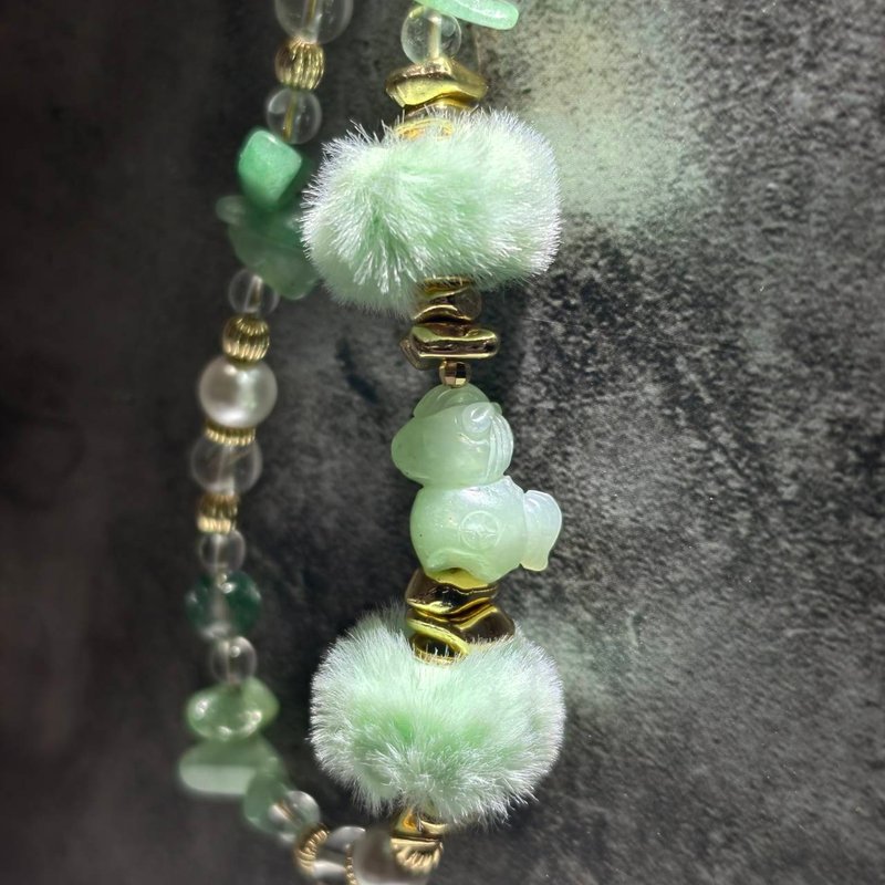【Dream Crystal Art】超美九色!马年开运天然水晶挂饰吊饰(草绿) - 吊饰 - 半宝石 绿色