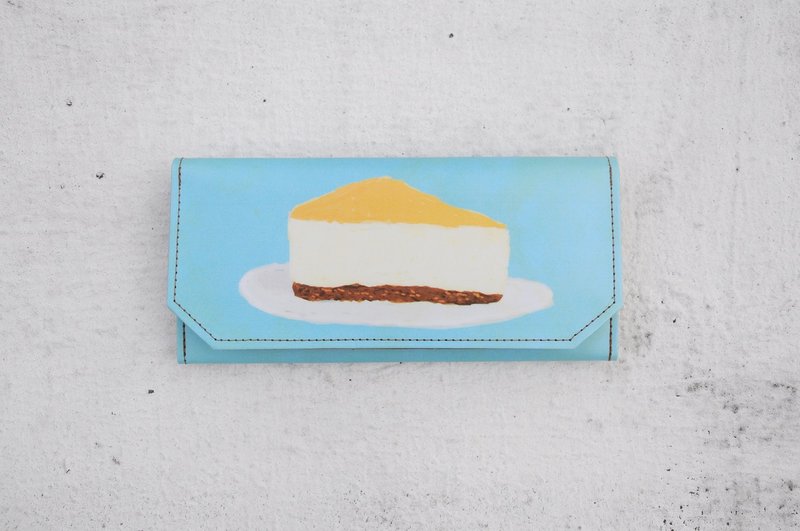 1983ER手工纸制防泼水新款式长夹-起司蛋糕Cheesecake - 皮夹/钱包 - 纸 蓝色