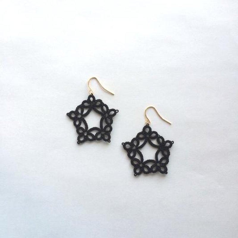 Pentagon / black - 耳环/耳夹 - 其他金属 