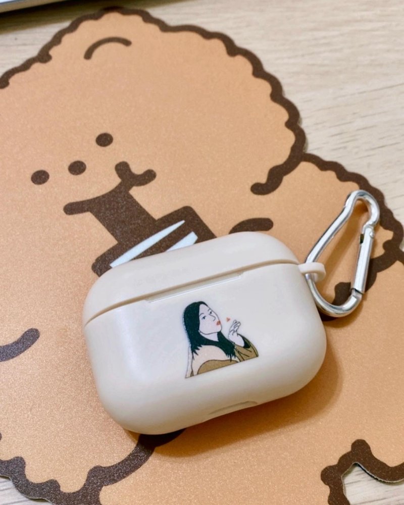 定制化磨砂airpods耳机壳 似颜绘 宠物绘制 文字设计 - 耳机收纳 - 其他材质 白色