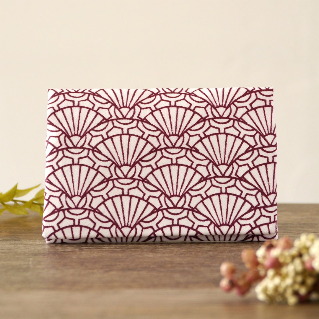 Kimono card case fan - 名片夹/名片盒 - 棉．麻 紫色
