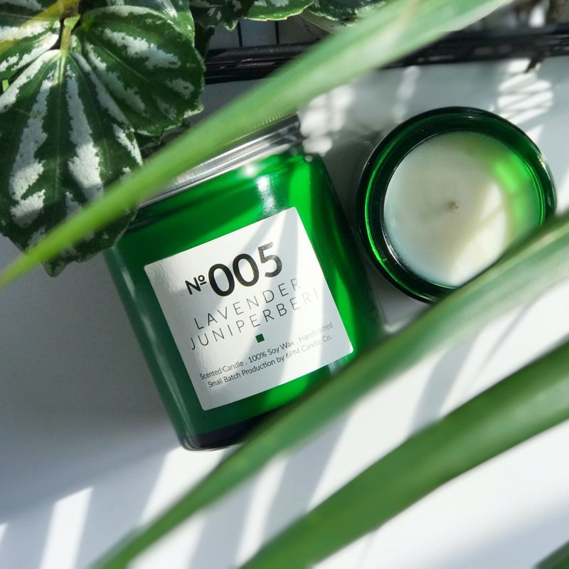 005 薰衣草‧杜松子【草本调】香氛蜡烛 扩香瓶 - 香薰/精油/线香 - 玻璃 绿色