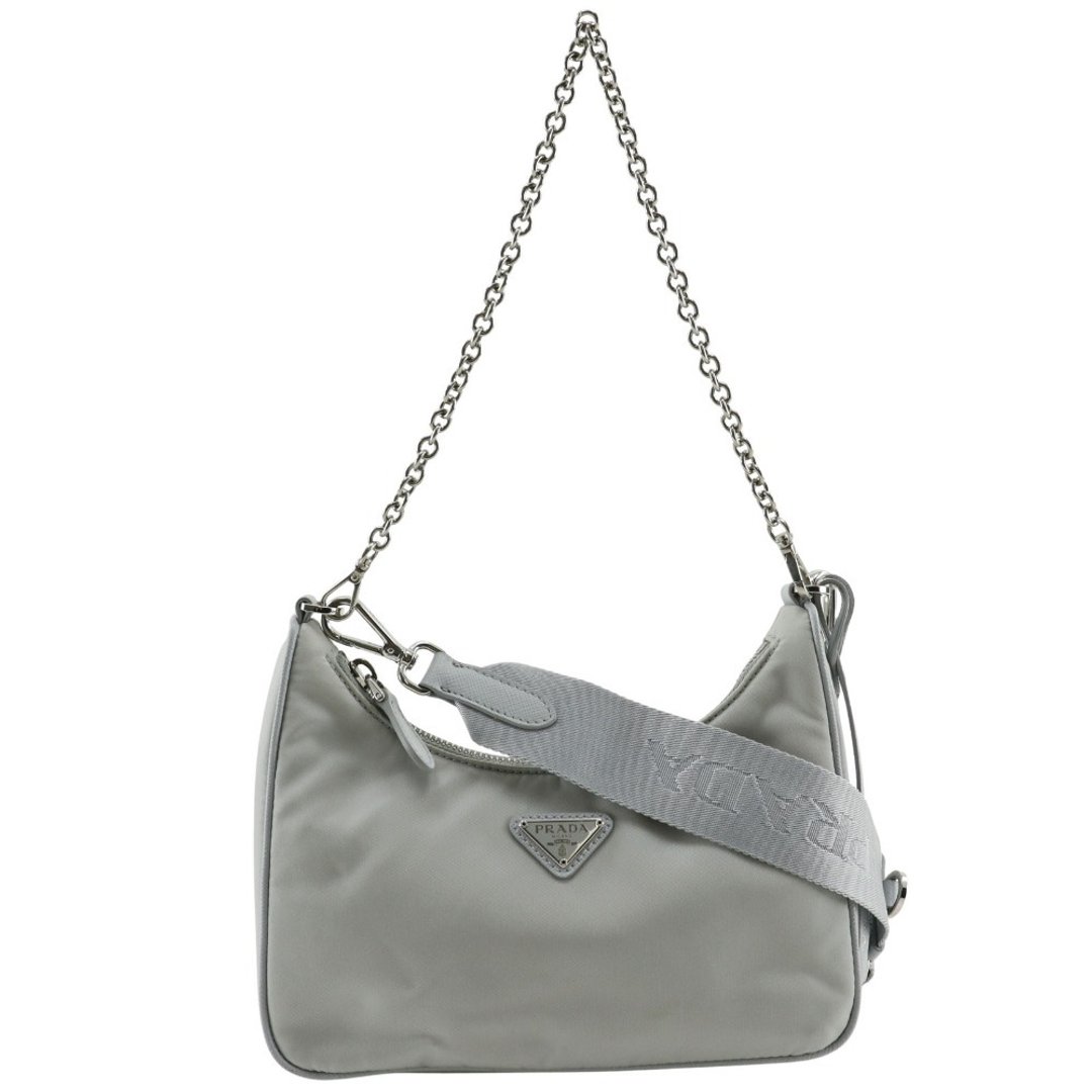 【日本直送】PRADA 普拉达 Re-Edition 2005 尼龙 2WAY 肩背包 1BH204 FIORDALISO 灰 (二手) - 侧背包/斜挎包 - 尼龙 灰色