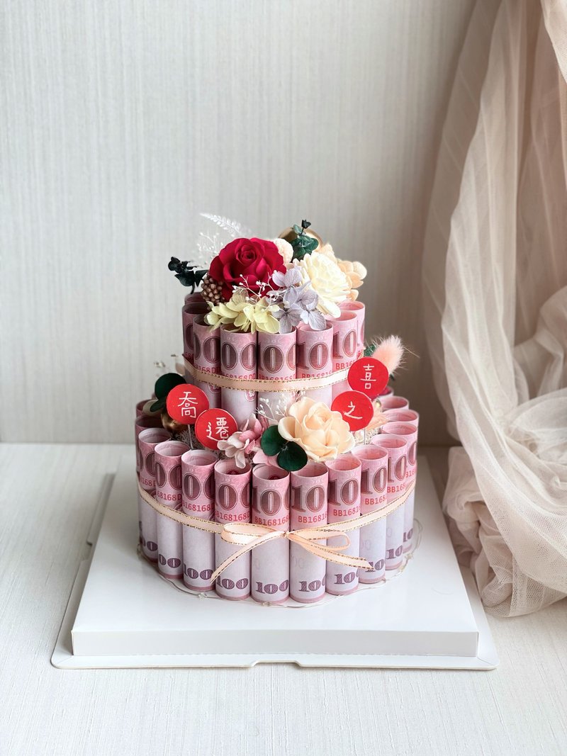 永生花 有钱花 双层蛋糕 多款 - 干燥花/捧花 - 植物．花 