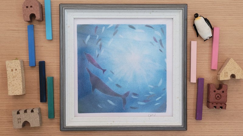 【海。四色 仰望海面与动物们】 - 海报/装饰画/版画 - 纸 